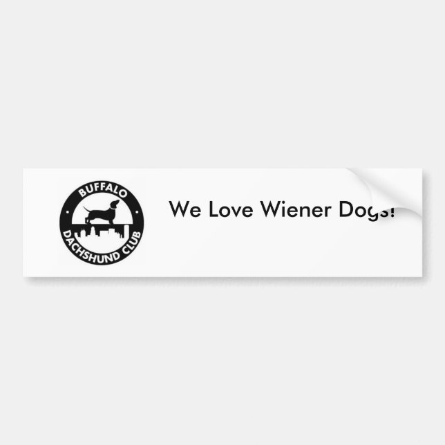 Adesivo Para Carro Nós amamos cães do Wiener! Autocolante no vidro (Frente)