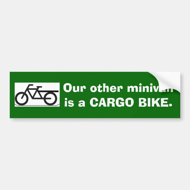 Adesivo Para Carro Nossa outra carrinha é uma BICICLETA da CARGA (Frente)