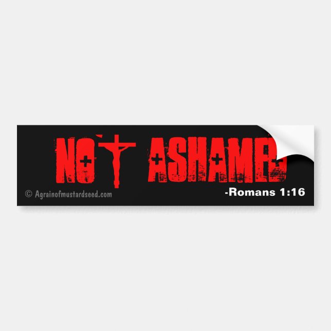 Adesivo Para Carro Not Ashamed bible quote (Frente)