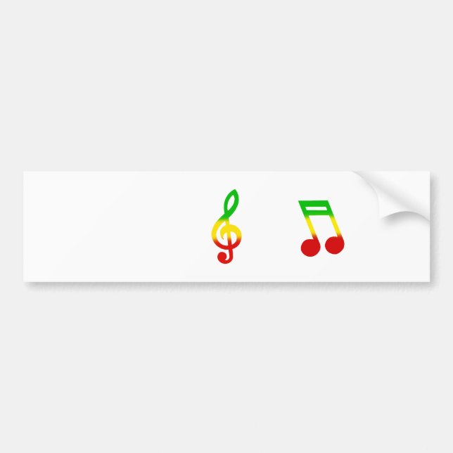 Adesivo Para Carro Nota de Rasta e Clef de triplo (Frente)