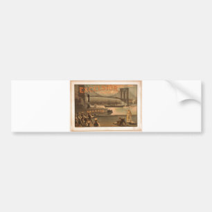 Adesivo Para Carro Nova Iorque 1883 da ponte de Brooklyn das