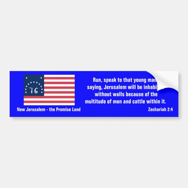 Adesivo Para Carro Nova Jerusalém - Terra Promessa (Frente)