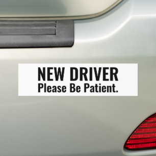 Adesivo Para Carro Novo Driver: Por Favor Seja Paciente