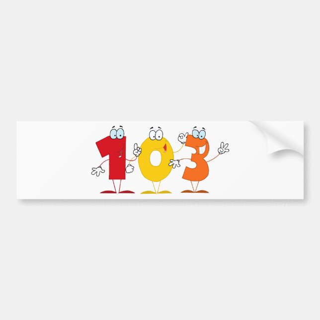 Adesivo Para Carro Número Feliz 103 (Frente)