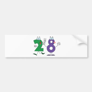 Adesivo Para Carro Número feliz 28