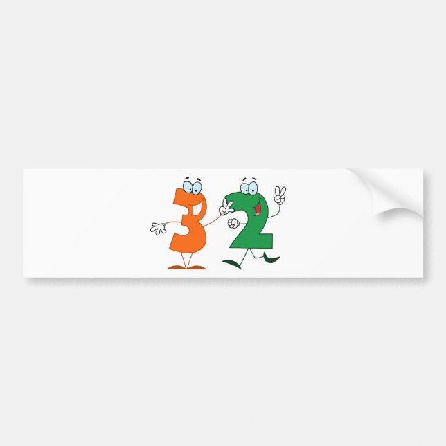 Adesivo Para Carro Número Feliz 32 (Frente)