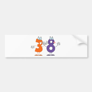 Adesivo Para Carro Número feliz 38