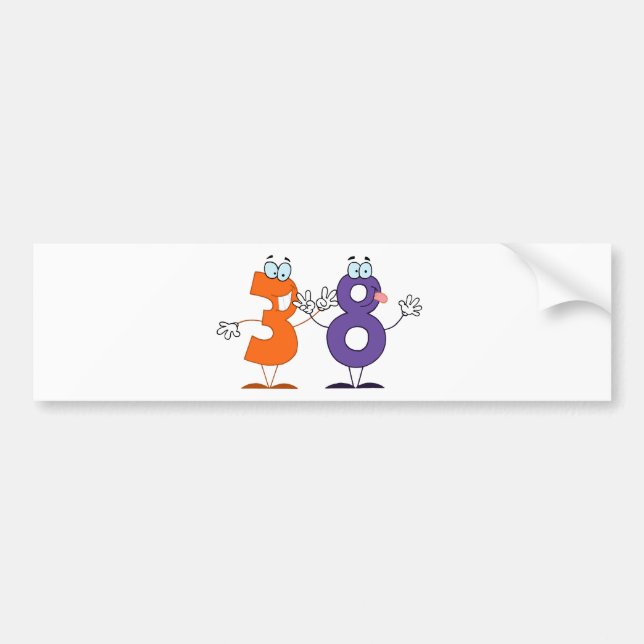 Adesivo Para Carro Número Feliz 38 (Frente)