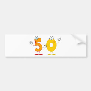 Adesivo Para Carro Número feliz 50