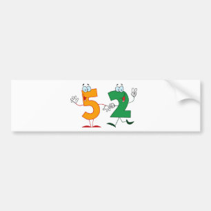 Adesivo Para Carro Número feliz 52
