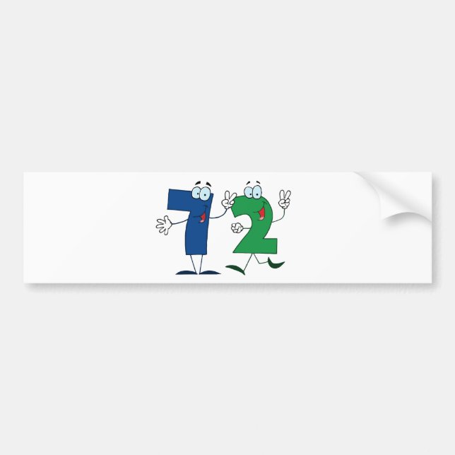 Adesivo Para Carro Número Feliz 72 (Frente)