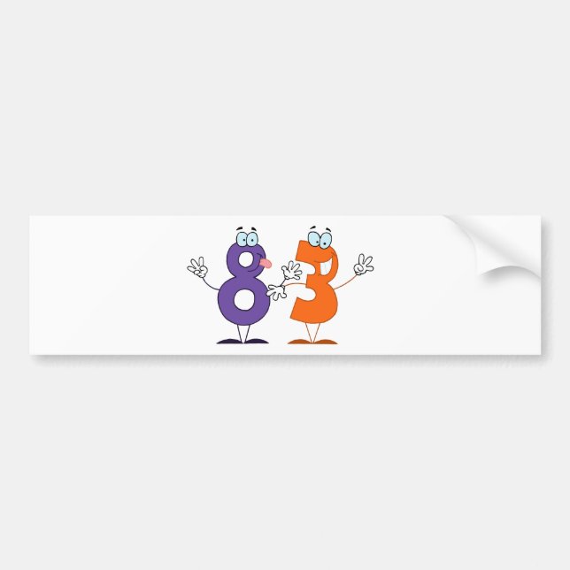 Adesivo Para Carro Número Feliz 83 (Frente)