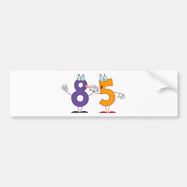 Adesivo Para Carro Número Feliz 85 (Frente)