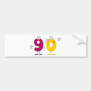 Adesivo Para Carro Número Feliz 90