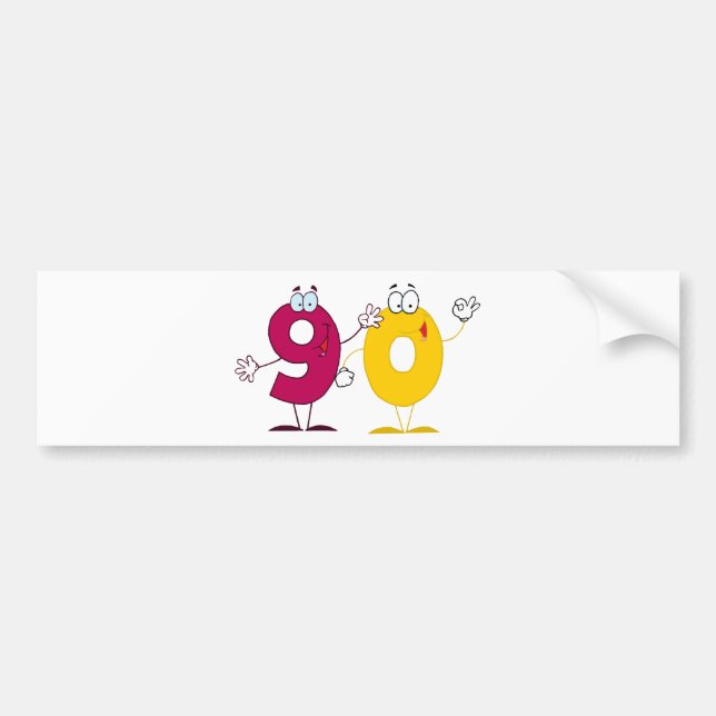 Adesivo Para Carro Número Feliz 90 (Frente)