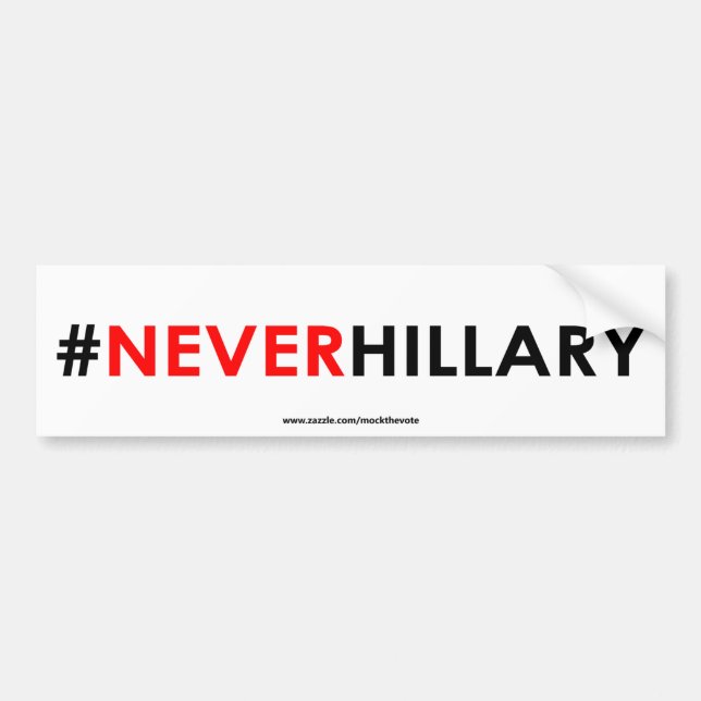 Adesivo Para Carro Nunca #NEVERHILLARY do autocolante no vidro (Frente)