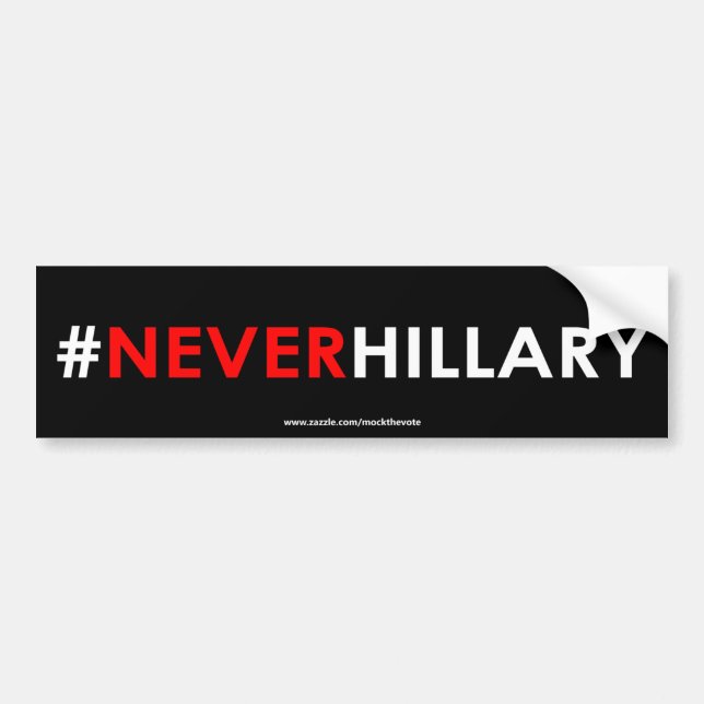 Adesivo Para Carro Nunca #NEVERHILLARY do autocolante no vidro (Frente)