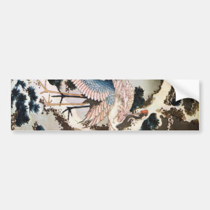 Adesivo Para Carro o 松に鶴, 北斎 Cranes no pinheiro, Hokusai, U
