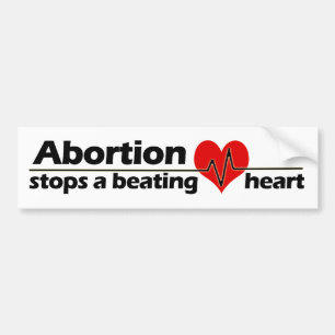 Adesivo Para Carro O aborto para um coração batendo, Pro-Vida