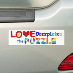 Adesivo Para Carro O amor completa o Quebra-cabeça