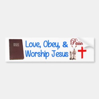Adesivo Para Carro O amor, obedece & adora Jesus