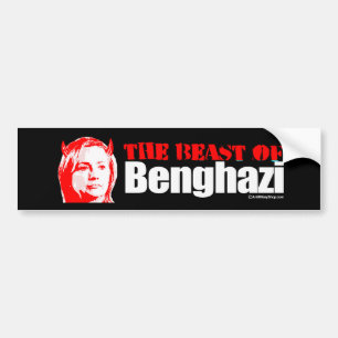 Adesivo Para Carro O animal de Benghazi - Anti-Hillary - branco - .pn