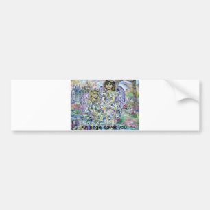 Adesivo Para Carro O anjo da flor roxa., um anjo salvar…