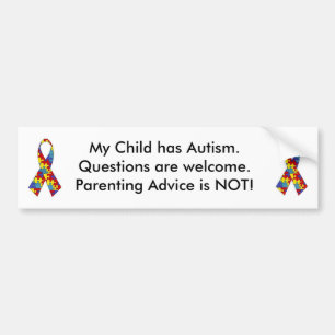 Adesivo Para Carro o autism_ribbon, autism_ribbon, minha criança tem