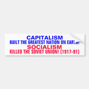 ADESIVO PARA CARRO O CAPITALISMO CONSTRUIU OS EUA! O SOCIALISMO