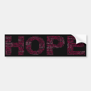 Adesivo Para Carro O espírito da esperança (texto cor-de-rosa)