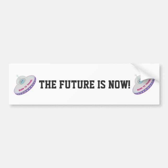 Adesivo Para Carro O Futuro é Agora Disco Voador (Frente)
