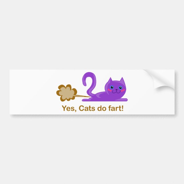 Adesivo Para Carro O gato Farting, gato farts! (Frente)