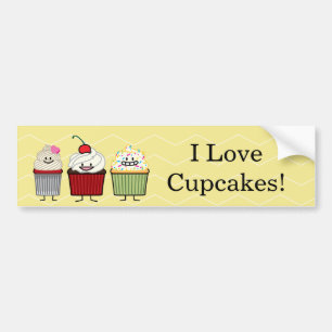 Adesivo Para Carro O glacé da família do cupcake polvilha o hea dos