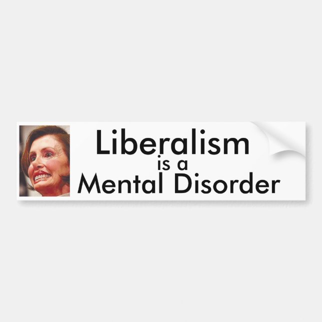 Adesivo Para Carro O liberalismo é um transtorno mental (Frente)