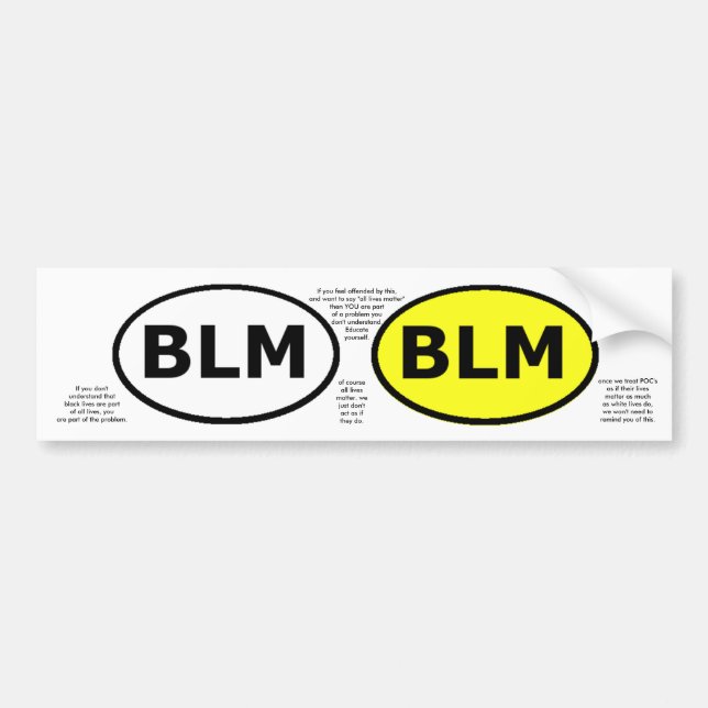 Adesivo Para Carro O oval educacional ou os windowstickers de BLM (Frente)