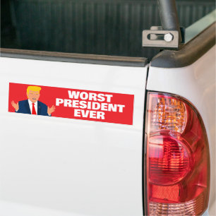 Adesivo Para Carro O pior presidente do Bumper Sticker