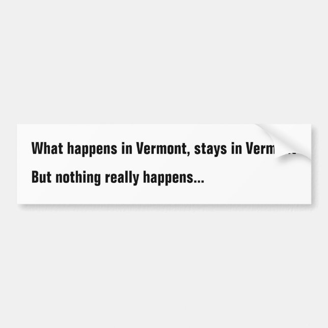 Adesivo Para Carro O que acontece em Vermont, permanece em Vermont (Frente)