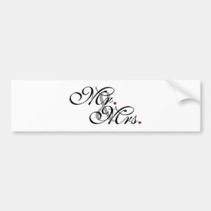 Adesivo Para Carro O Sr. e a Sra. Marido Esposa Seu Ela Weds