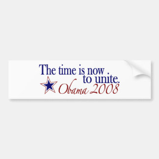 Adesivo Para Carro O tempo é agora unir-se (Obama 2008)