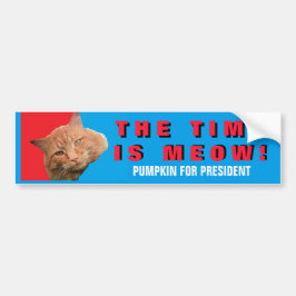 Adesivo Para Carro O Tempo É Meow! Red Blue Pumpkin para Presidente