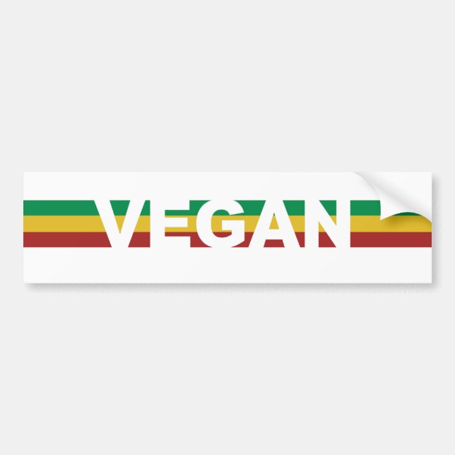Adesivo Para Carro O Vegan listra Rasta (Frente)
