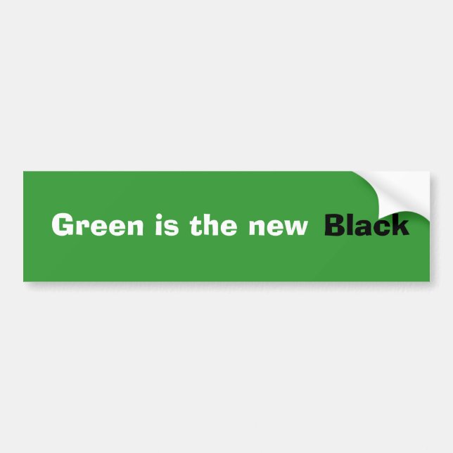 Adesivo Para Carro O verde é o bumpersticker preto novo (Frente)
