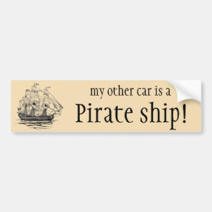 Adesivo Para Carro O vintage pirateia Galleon, esboço de um navio de