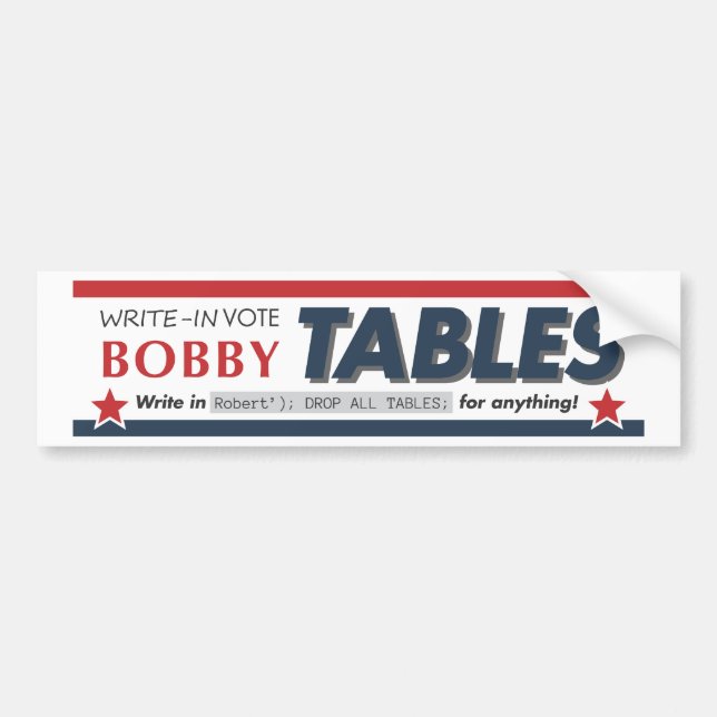 Adesivo Para Carro O voto Bobby apresenta o bumpersticker (Frente)