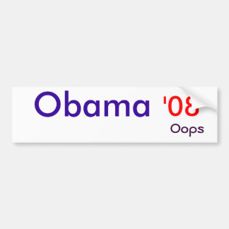 Adesivo Para Carro Obama, '08, oops
