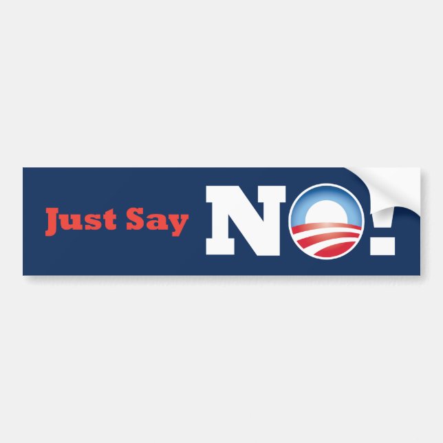 Adesivo Para Carro Obama apenas diz NÃO! bumpersticker (Frente)