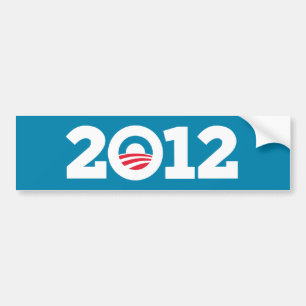 Adesivo Para Carro Obama/Biden 2012 (branco no azul)