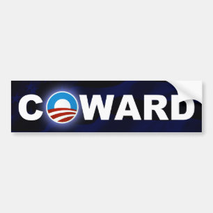 Adesivo Para Carro Obama é um covarde BumperSticker