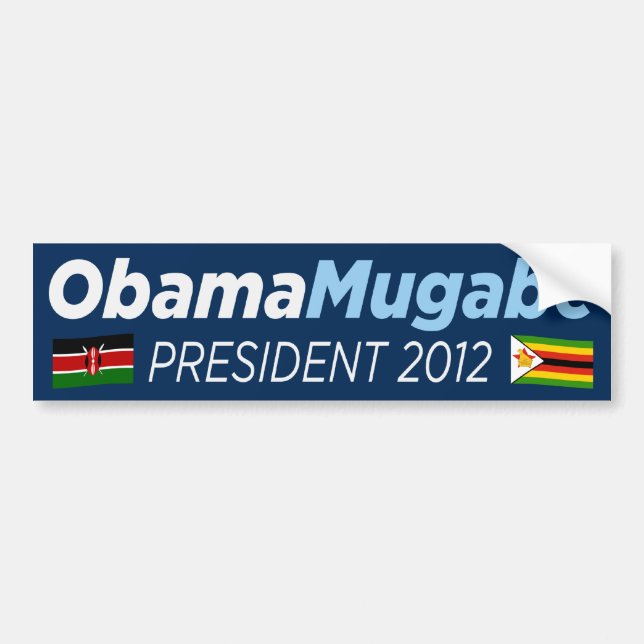 Adesivo Para Carro Obama Mugabe 2012 (Frente)