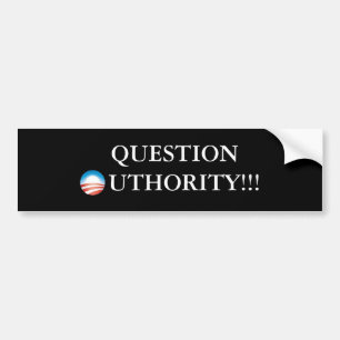 Adesivo Para Carro obama_o, PERGUNTA 'O'UTHORITY!
